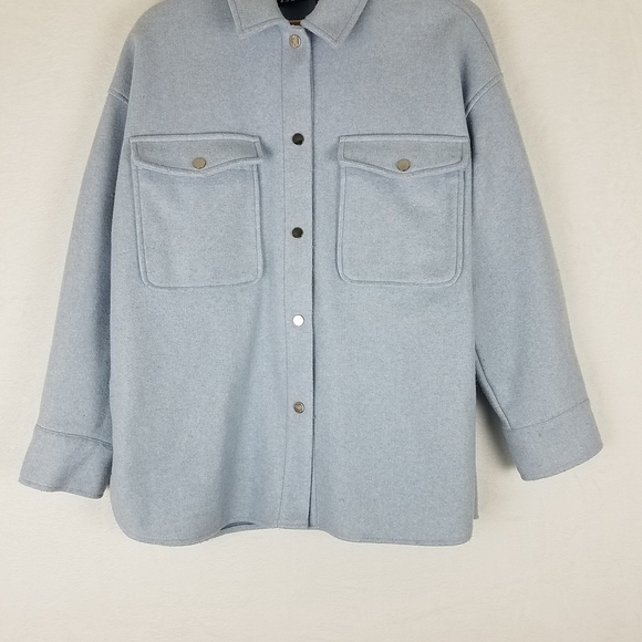 Zara Soft Overshirt Baby Blue Size XL - Picture 4 of 11